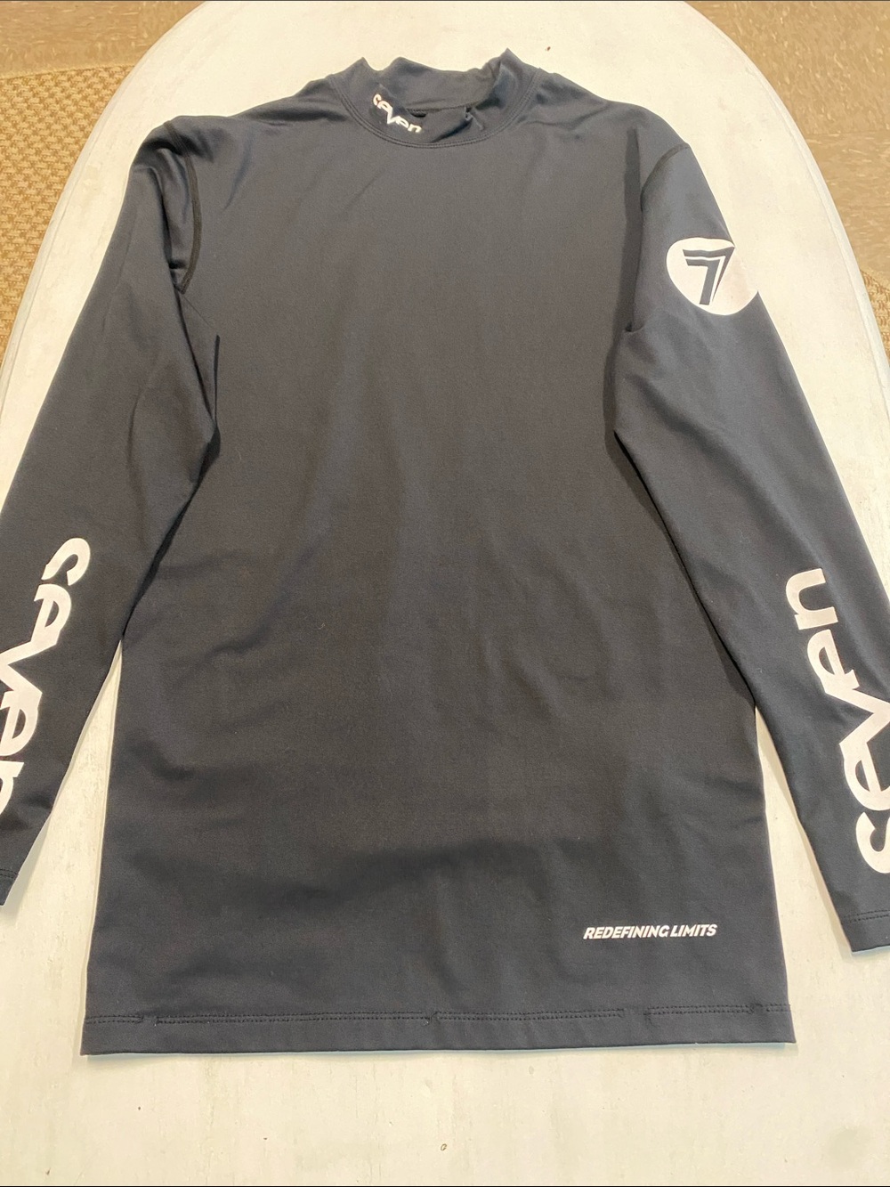 Seven7 Men’s Long-Sleeve Performance Shirt - Black with White Logos